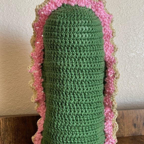 Handmade Crochet Doll with Pink and Gold Accents - Picture 3 of 3